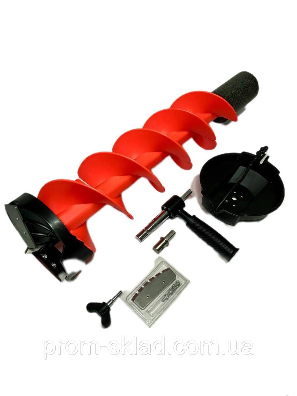 Бур для зимової риболовлі під шуруповерт Aquadrille 80х15 см з адаптерами ( 150мм ), фото 1