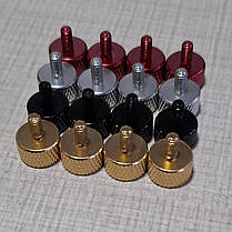 Гвинт М3×6 мм, безінструментальний, алюмінієвий, 4 шт, золотий, фото 3