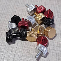 Гвинт М3×6 мм, безінструментальний, алюмінієвий, 4 шт, золотий, фото 4