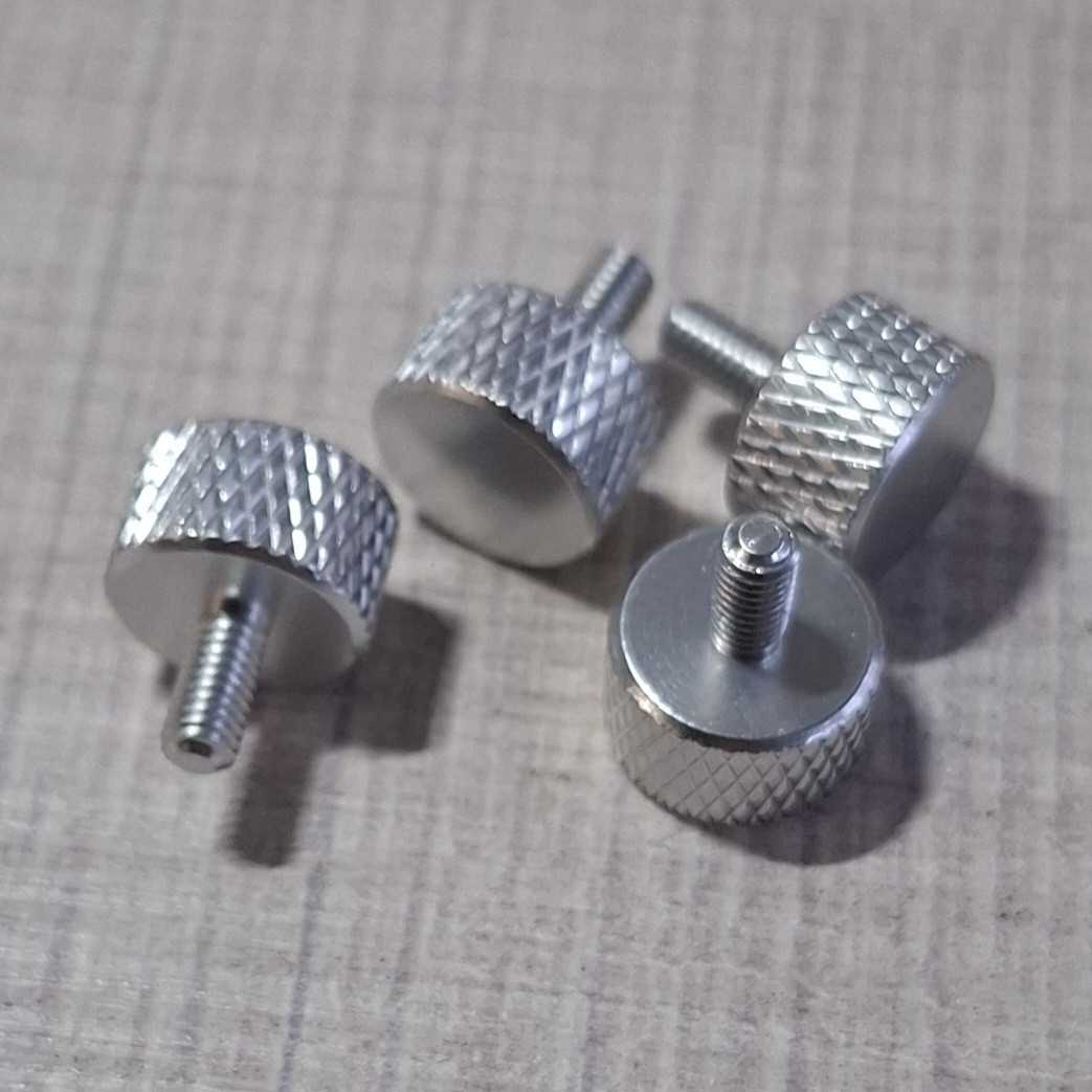 Гвинт М3×6 мм, безінструментальний, алюмінієвий, 4 шт, срібний