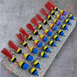 Мандула на судака 65 мм / col. Синьо-Чорно-Жовта