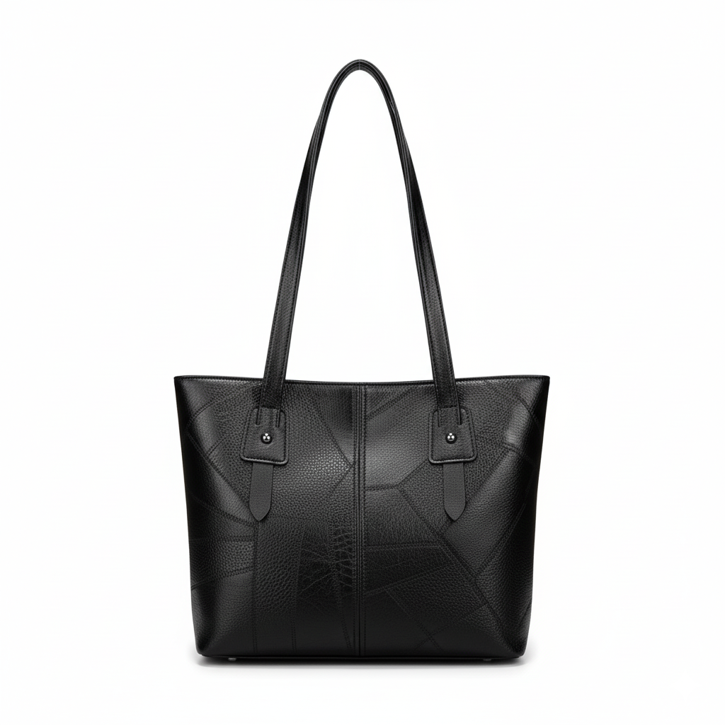 Велика чорна сумка-шопер