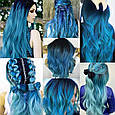 Накладне пасмо на шпильці кліпсі для волосся світло-синій канекалон для зачіски плетіння коси, фото 10