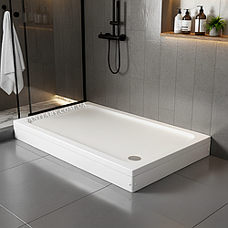 Душовий піддон Shower Mode 100x70x15 см прямокутний з ніжками акриловий для душової кабіни