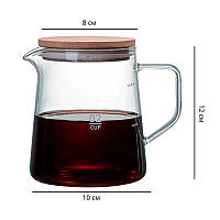 Сервер Ecocoffeetools S900 графин для приготування кави заварник для прумера скляний 500 мл, фото 5