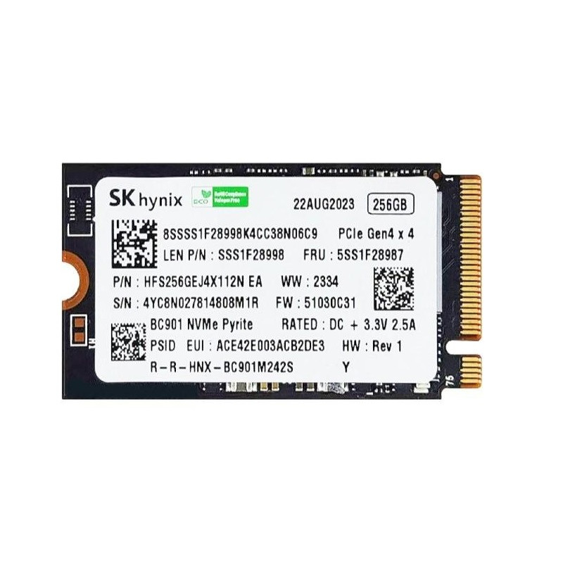 Накопичувач SSD  256GB SK hynix M.2 2242 NVMe PCIe 4.0 x4 (HFS256GEJ4X164N), фото 1