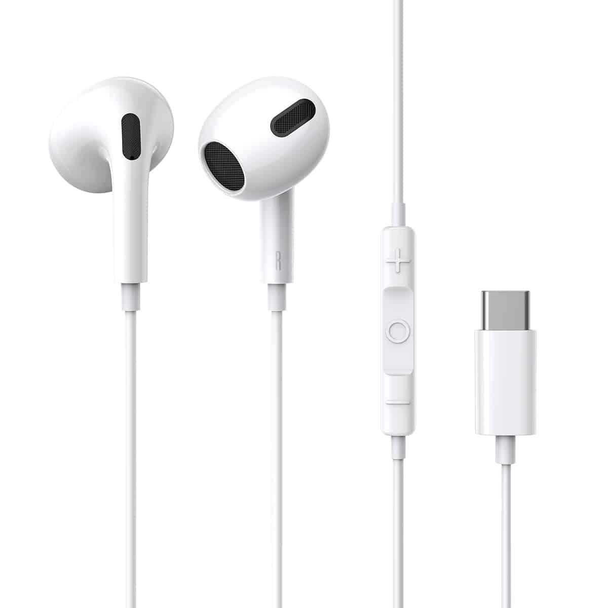 Навушники Baseus Encok Type-C lateral in-ear Wired Earphone C17 White, фото 1