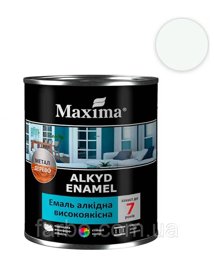 Емаль алкідна високоякісна Maxima біла МАТОВА 2.3кг атмосферостійка високий ступінь та стійкість блиску, фото 1