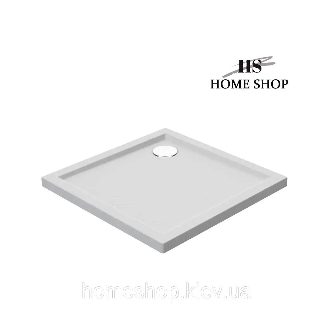 Душовий піддон RTA04 90x90x5 см. Білий - ефект каменю