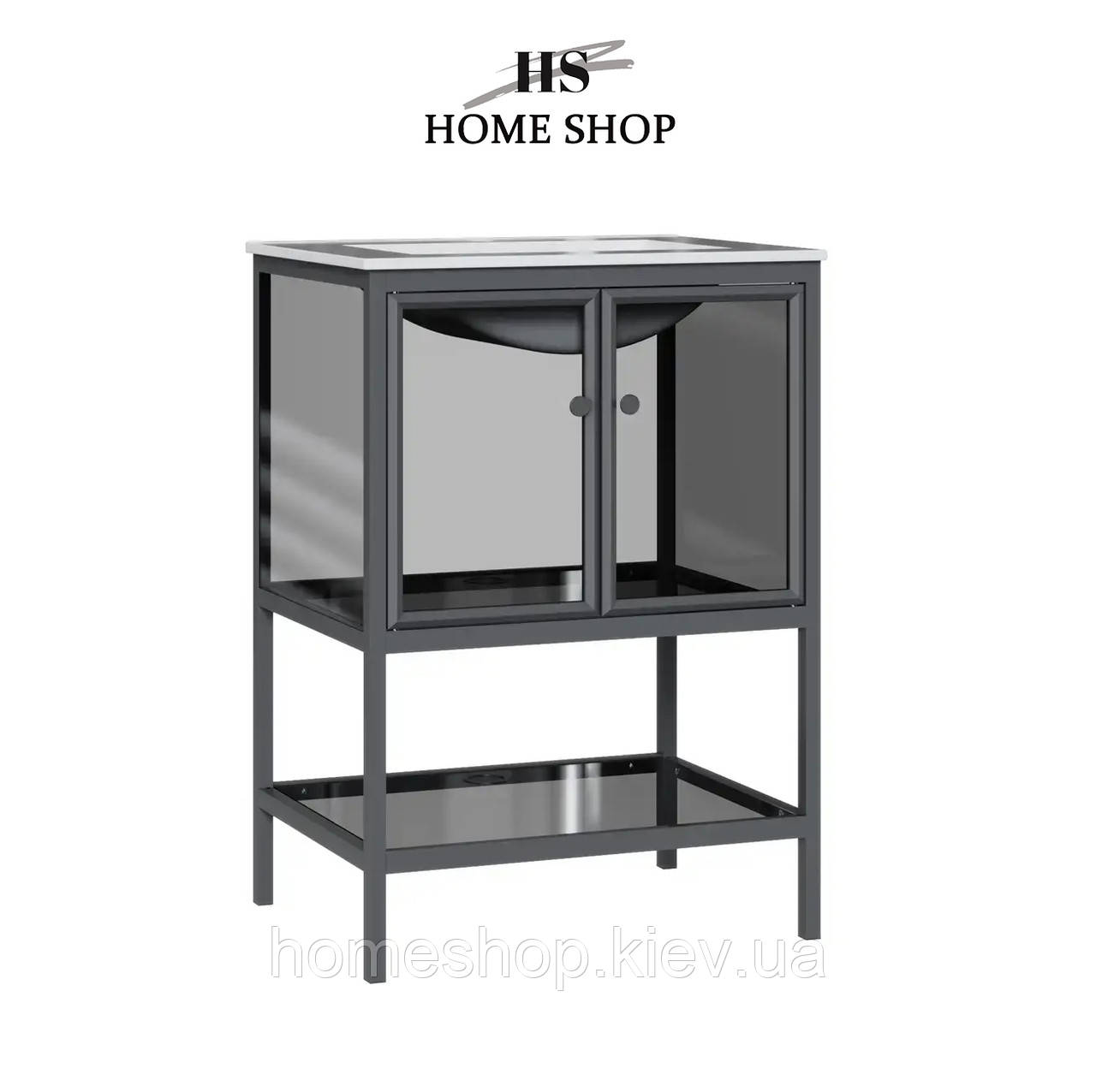 Тумба підлогова металева з умивальником RGF1841 60х46х85 см.