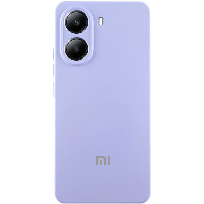 Чохол Silicone Cover Lakshmi Full Camera (AA) для Xiaomi Poco X7 Pro | Мікрофібра Бузковий / Dasheen, фото 1