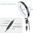 Тримач з кільцевим освітленням Bluetooth 6" RGB100 (Kit1) |45cm Stand, USB Powered, 2800-5800K|, фото 6