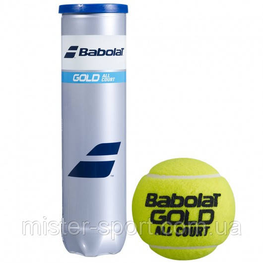 Нові м' ячі BABOLAT Gold All Court 4 м'яча в банці для великого тенісу, фото 1