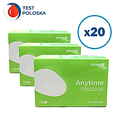 Сенсор для системи безперервного моніторингу глюкози CGM Yuwell CT 3, 20 пак.