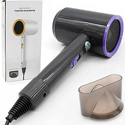 Фен для волосся з концентратором, 750Вт, Фіолетовий / Фен з насадкою / Фен-сушка для волосся / Дорожній фен