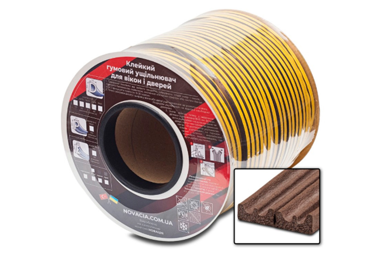 Уплотнитель резиновый E коричневый (150м) (Ebrown)