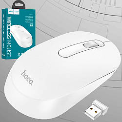 Бездротова миша з USB адаптером 2.4G, Hoco GM14 Platinum, Білий / Бездротова мишка для ноутбука / Офісна миша