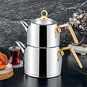 Турецький чайник 1,2/2,2 л, нержавіюча сталь