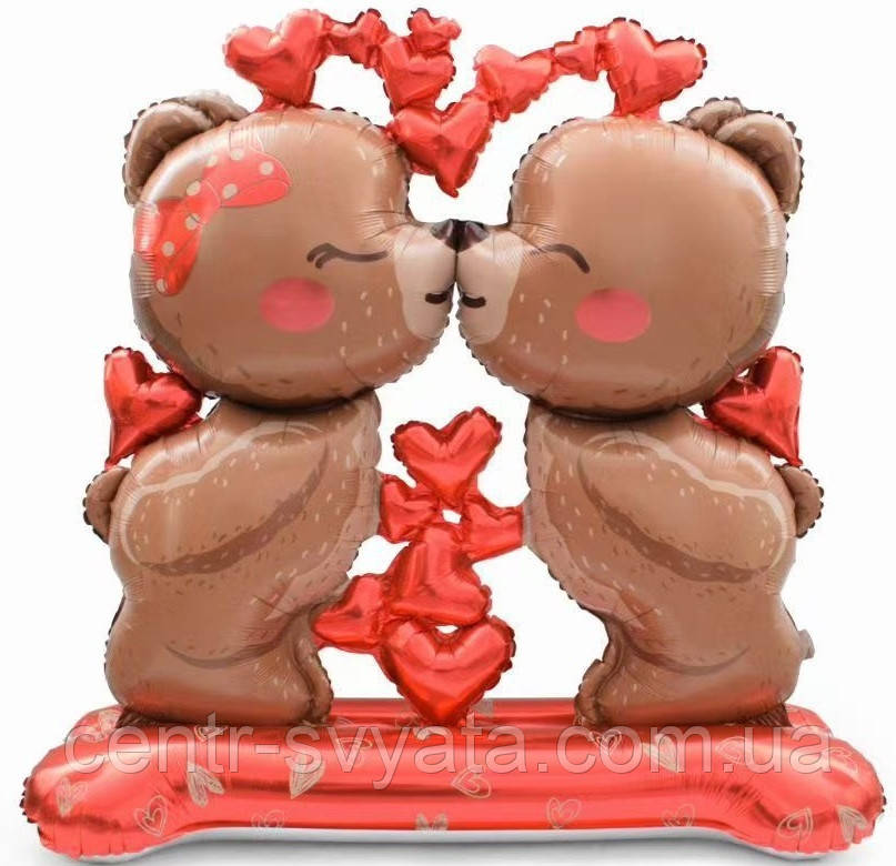 Стояча фольгована кулька КНР (125х150 см) закохані ведмедики