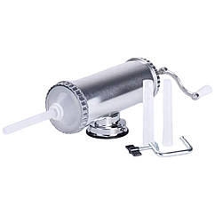 Шприц для ковбаси ручний 11×30 см горизонтальний ковбасний шприц 2 л для фаршу 3 насадки 16788-2