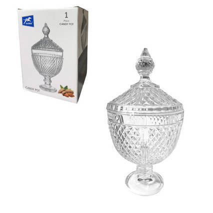 Цукерниця для солодощів з кришкою на ніжці