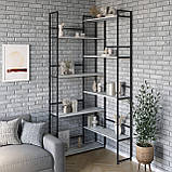Стелаж для інтер'єру лофт з 8 відкритими полицями з ЛДСП Стелажі кутові для дому, фото 3