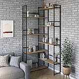 Стелаж для інтер'єру лофт з 8 відкритими полицями з ЛДСП Стелажі кутові для дому, фото 5