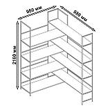 Стелаж для інтер'єру лофт з 8 відкритими полицями з ЛДСП Стелажі кутові для дому, фото 7