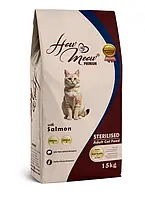 Сухий корм How Meow Adult Sterilised Salmon для стерилізованих кішок з лососем 15 кг