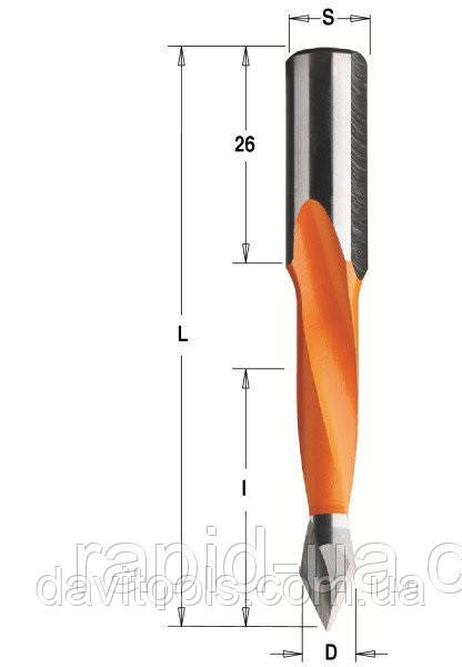 Свердло CMT D5 d10 L70 h35 для свердлильно присадних верстатів (314.050.12), фото 1