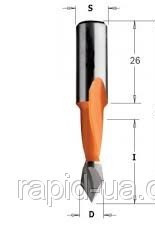 Свердло D5 d10 L57.5 h27 для свердлильно присадних верстатів CMT D5 d10 L57.5 h27 (313.050.12), фото 1