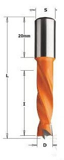 Свердло D6.35 d10 L57.5 h30 CMT для свердлильно присадних верстатів (308.064.11), фото 1