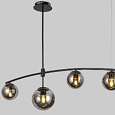 Чорна сучасна люстра на 5 графітових плафони (52-9827-5 BK+BK), фото 4