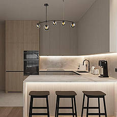 Чорна сучасна люстра на 5 графітових плафони (52-9827-5 BK+BK), фото 3