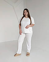 Піжама для вагітних і годуючих мам зі штанами (молочний), фото 2