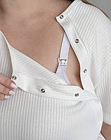 Піжама для вагітних і годуючих мам зі штанами (молочний), фото 5