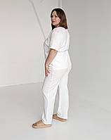 Піжама для вагітних і годуючих мам зі штанами (молочний), фото 4