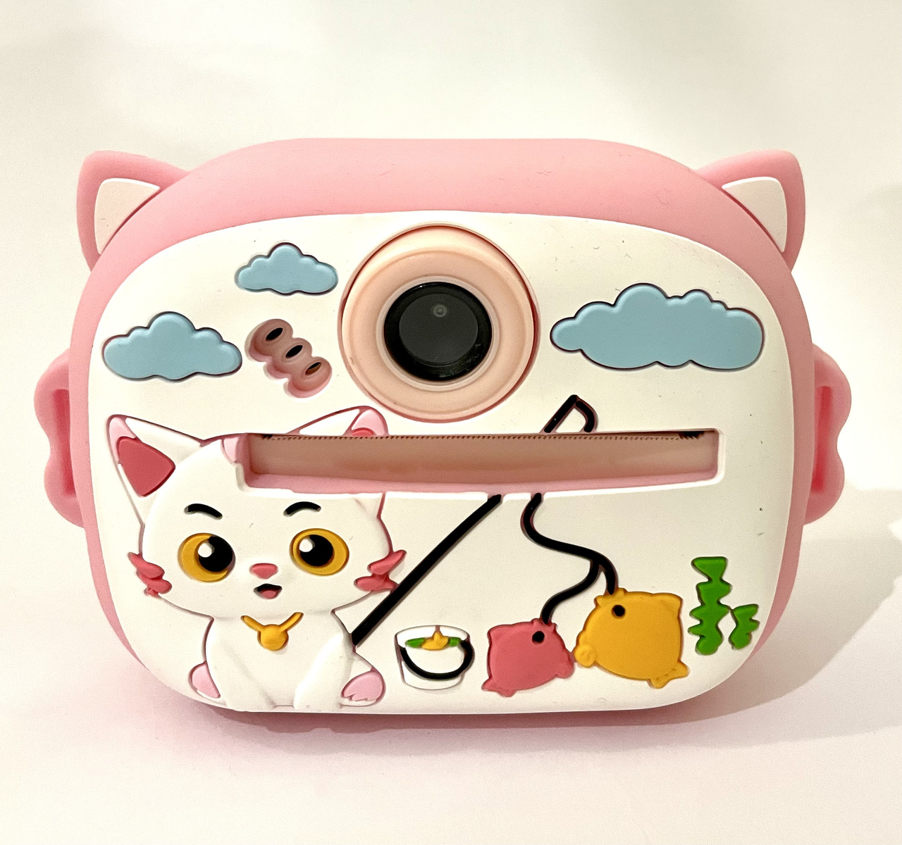 Фото+принтер 2 камери рожевий із кішечкою, фото 1