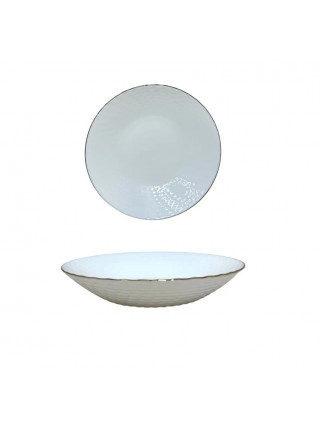 Салатник Helios 8" 216 мм рифлений із золотом, фото 1