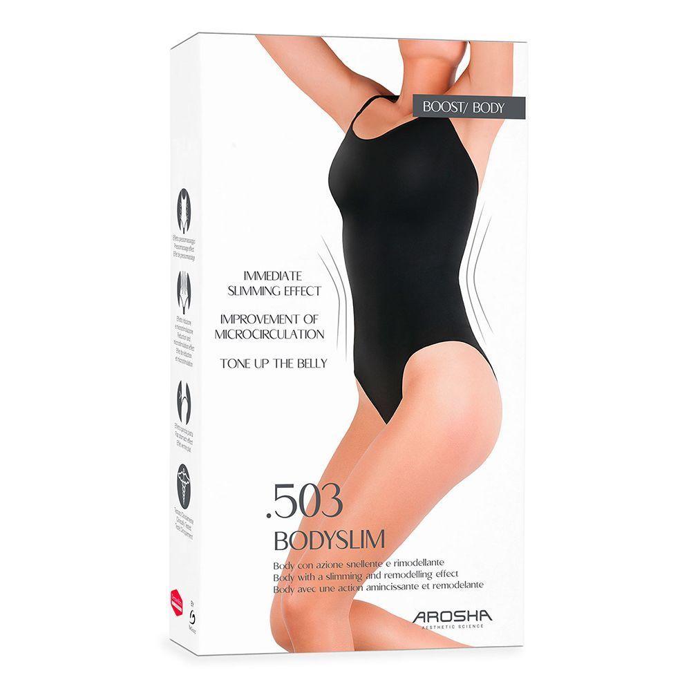 Чорне боді-слім розмір M/L .503 BODYSLIM Body in Bio-Infrared Dermofibra Size M/L AROSHA, 1 шт
