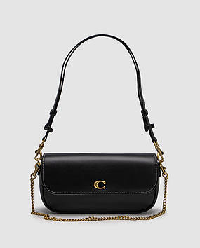 💎 Coach Brook Flap Chain Bag Black\Gold 23 х 12 х 5 см
