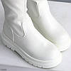 Люксові білі ботфорти на стовщеній тракторній підошві, фото 9