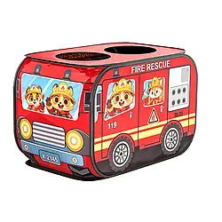 Ігровий намет для дітей 110х70х70см, Kids Playhouse Пожежна машина, Червоний / Дитячий намет складний