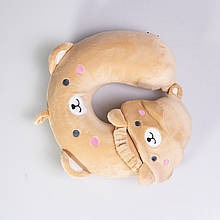 Дорожній набір 2 в 1 Bear подушка для шиї та маска для сну HP-56-9BR