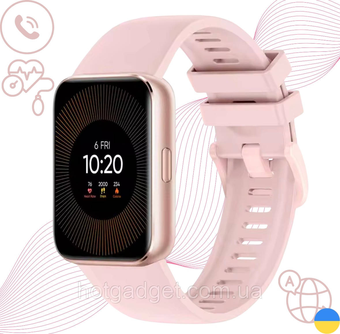 Смарт-годинник жіночий VALDUS VS13 Gold (тонометр, пульсоксиметр, дзвінки), фото 1