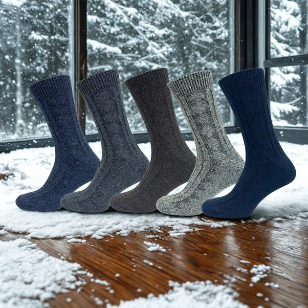 Набір шкарпеток Лео Medical термо Овеча вовна 40-46 5 шт. Асорті, фото 1