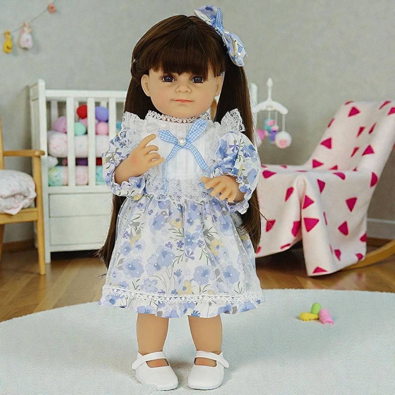 Лялька функціональна велика TK Group (висота 50 см, датчик руху, звуки: сміх, плач, засинає, гумова) QM 25013, фото 1