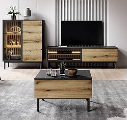 Стінка Perfect Home Ланг / Lang C Чорний/дуб евок (PFH-091648)