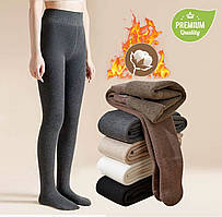 Колготки жіночі на хутрі/флісі теплі бавовняні термоколготки зимові утеплені
