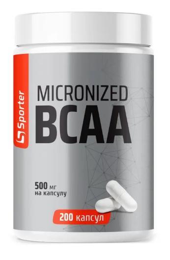 Амінокислоти BCAA Sporter ВСАА 2:1:1 500 мг 200 капсул, фото 1